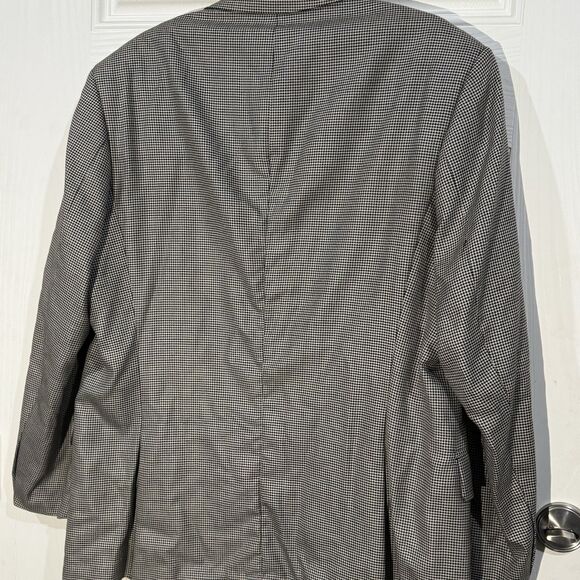 Pronto Moda Men Wool Cashmere Lana Lux Sports Coat Sz 44R Black Grey - Picture 12 of 12
